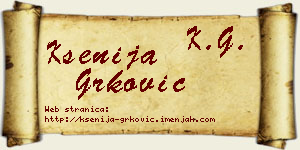 Ksenija Grković vizit kartica